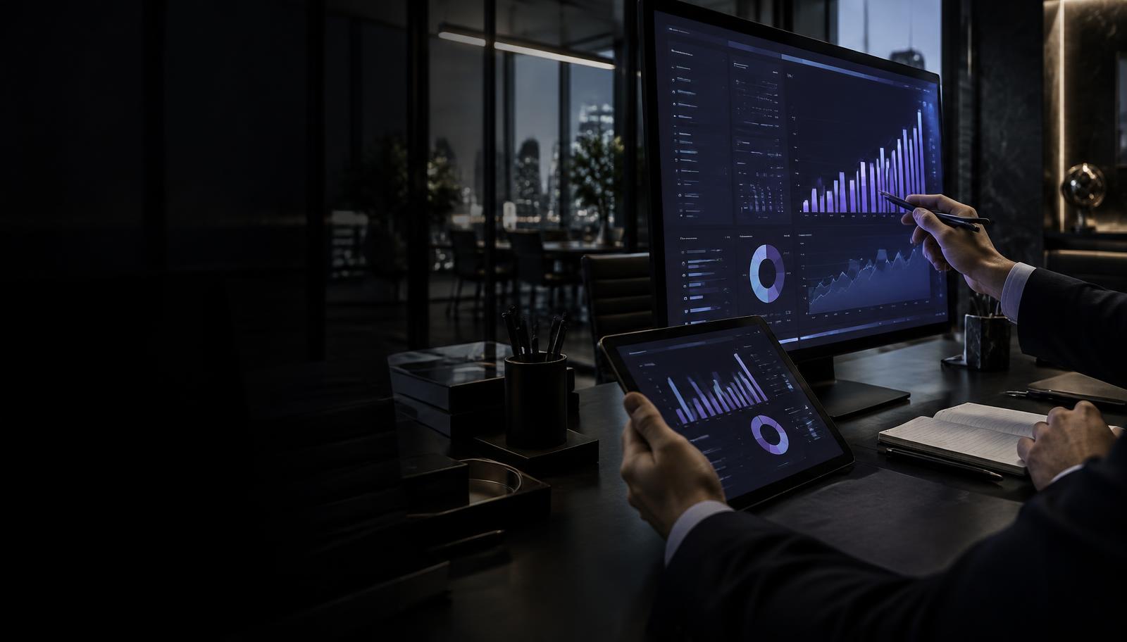 Profissionais analisando indicadores financeiros